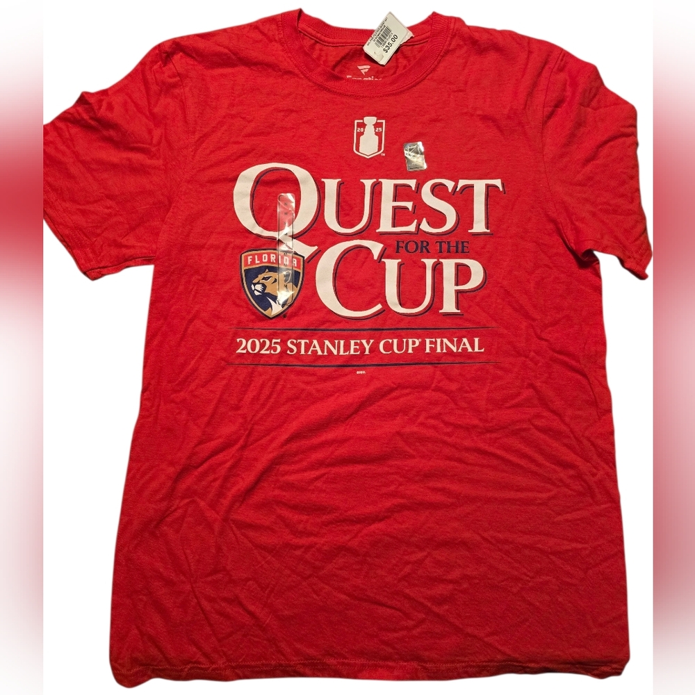 Fanatics Florida Panthers Quest For The Cup 2025 Shirt Men’s Size Medium Red